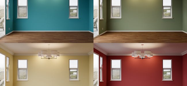 3d,Illustration,Of,Comparison,Of,Newly,Remodeled,Room,Of,House